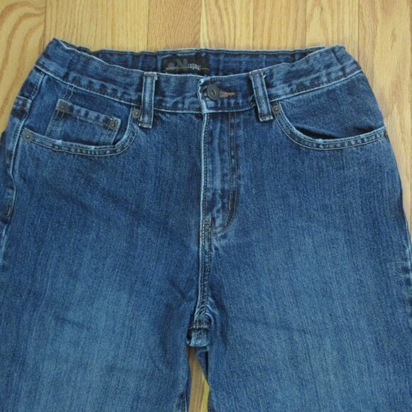 OLD NAVY BOYS  SZ 16 REG JEANS MED BLUE SLUB DENIM LOOSE FIT STR8T LEG ADJ WAIST - Picture 2 of 10